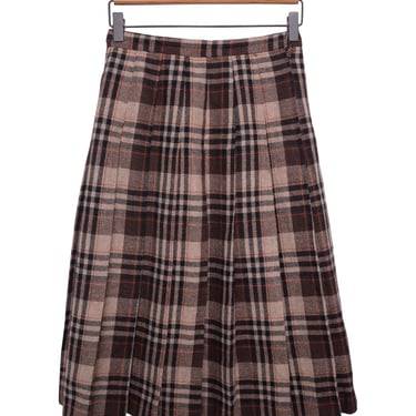 Wool Pleated Midi Skirt