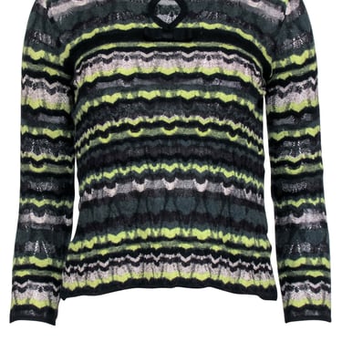 M Missoni - Lime Green & Dark Blue Sweater w/ Bows Sz S