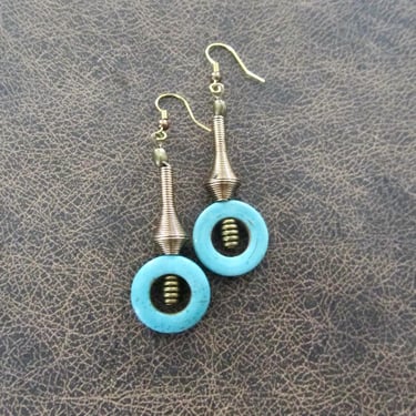 Howlite mid century modern earrings 