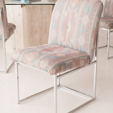 Milo Baughman Chairs in Southwestern Fabric