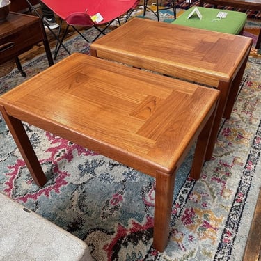 Pair of Teak Vejle Stole Side Tables – Denmark