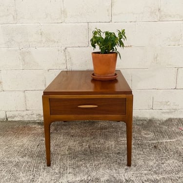 Midcentury Walnut Side Table with Drawer