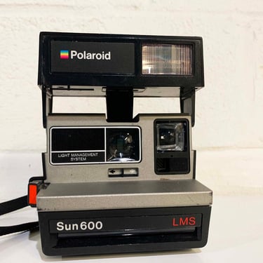 Vintage Polaroid Sun Camera 600 Flash LMS Instant Film Photography Tested Working Testing Working Black Gray Polaroid Originals 1980s 
