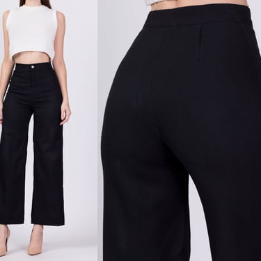 70s Black High Waisted Pants - Extra Small, 24.5