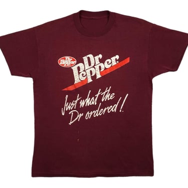 Vintage 80s Dr Pepper “Just What The Doctor Ordered” Faded Graphic T-Shirt Size Large 