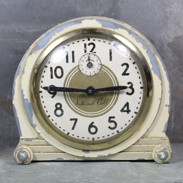 RARE Antique Ingraham Mantel Clock | Art Deco Wind-Up Clock | Metal Table Clock | NOT WORKING | Bixley Shop 