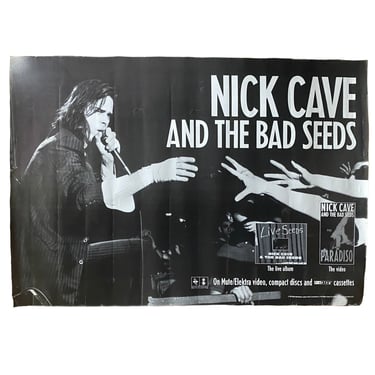 Vintage Nick Cave And The Bad Seeds "Live Seeds/Paradiso" Mute/Elektra Records Poster