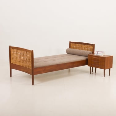 Teak and cane daybed attr. to Kai Winding, Denmark, 1960s 