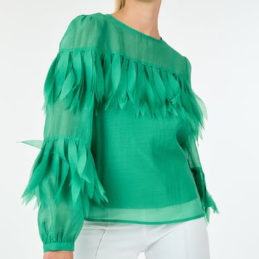 Green Feather top