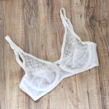 white lace 90s bra - 34 c 