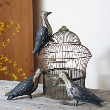 Antique tin plover decoy / "tinnies" decoy by Strater & Sohier / RARE 1800s hand painted shorebird tin metal decoy / primitive bird folk art 