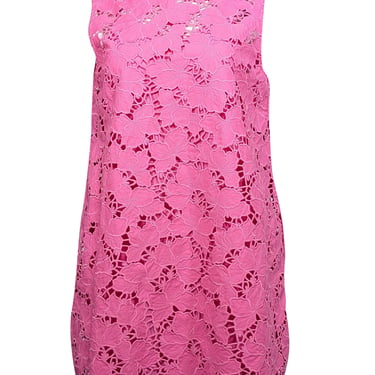 Self-Portrait - Pink Cotton Floral Lace Mini Dress Sz 6