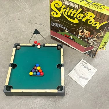 Vintage Skittle Pool Retro 1970s RARE + Aurora + Table Top Game fun for the Whole Family + Billiard + Board Game + Get Smart + Don Adams 