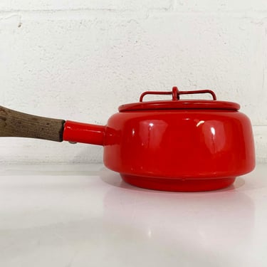 Vintage Dansk Kobenstyle Pot Enamel Red Koben Danish Denmark Fondue MCM Mid-Century Kitchen Cookware Enamelware Pan Saucepan 1960s 