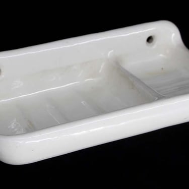 Vintage European White Double Ceramic Soap Dish