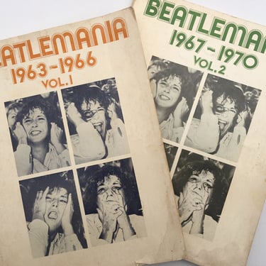 Vintage Beatlemania Song Books Volume 1 And Volume 2, Sheet Music, Collage Material 
