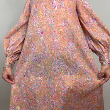 60s / 70s Psychedelic marble acid trip print dress 