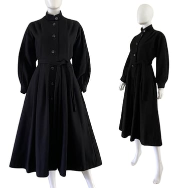1950s Black Wool Princess Coat - 1950s Princess Coat - 1950s New Look Coat - 1950s Wool Coat - 1950s Winter Coat | Size Small 