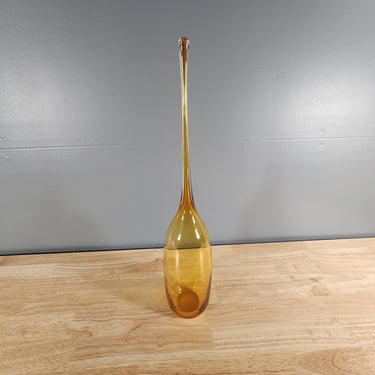 Nouvel Art Glass Bottle Vase 19" Tall 