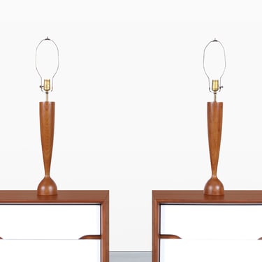 Mid-Century Modern Teak Table Lamps by ESA