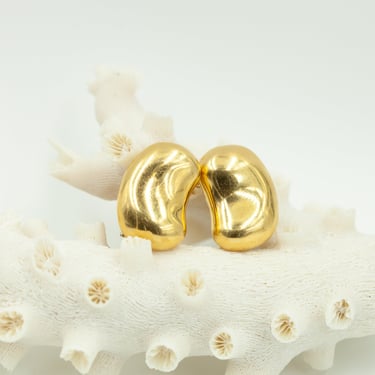Vintage Tiffany & Co Elsa Peretti 18K Yellow Gold Big Bean Earrings