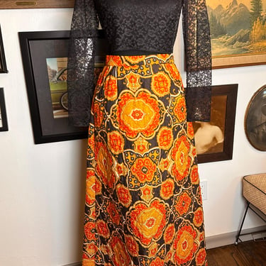 Vintage 1960s/70s Mr. B of California Quilted Maxi Skirt 