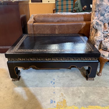 Baker Furniture Black Chinoiserie Coffee Table