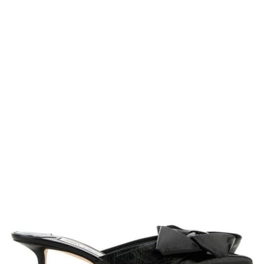 Jimmy Choo Women Black Leather Staz Mules