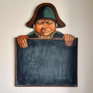 Fun Vintage Antique Hand Painted Figural Chalkboard Sign Kitchen Restaurant Pub 