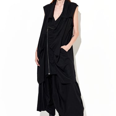 Zip Front Draped Vest