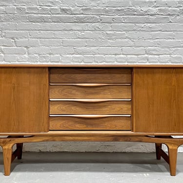 Long + SCULPTED Mid Century MODERN styled Danish CREDENZA / media stand / Sideboard 