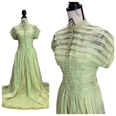 Vintage 50's Dance Originals by Fred Perlberg Lime Green Dress Size M/L