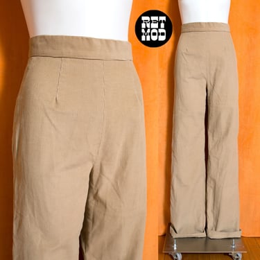 Cool Vintage 70s Khaki-Colored High-Waisted Corduroy Pants 