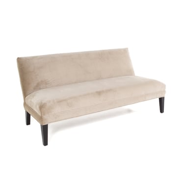 Mitchell Gold and Bob Williams Gray Velour Armless Sofa 