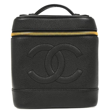 Chanel Black Caviar Timeless Vanity Handbag