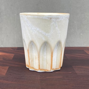 Porcelain Ceramic "Peak" Cup  - Warm White Halo Glaze 