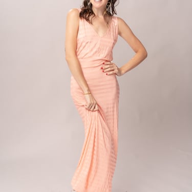 1930’s Van Raalte Stryps Pink Maxi Slip Dress