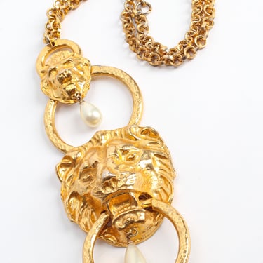 Double Lion Door Knocker Necklace