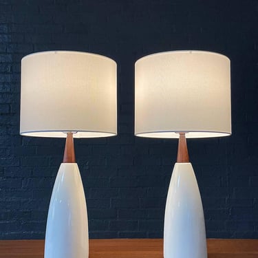 Pair of Mid-Century Modern Ceramic Table Lamps, c.1960’s 