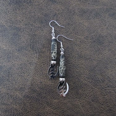 Adinkra symbol earrings, silver Gye Nyame earrings 