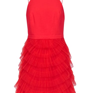 BCBG Max Azria - Red Tulle Skirt Cocktail Dress Sz 8