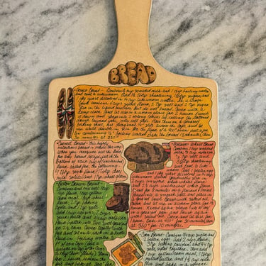 Vintage Bread Recipes Cutting Board Kitchen Decor 