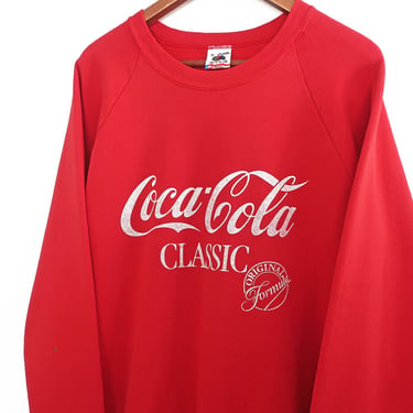 Coca Cola sweatshirt / Coke sweatshirt / 1990s Coca Cola classic red raglan FOTL sweatshirt XL 