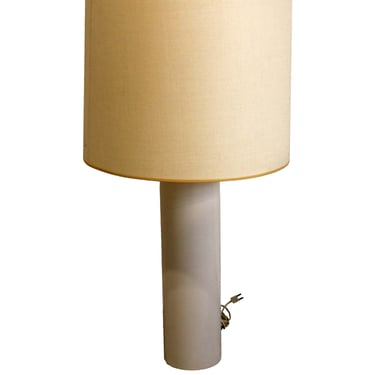 Mid Century Modern Nessen Tubular Ceramic White Table Lamp 