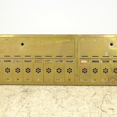 United Metal Box Co. Brass 16 Unit Apartment Building Mailbox