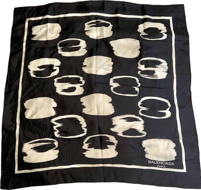 60s/70s Mod French Essential Timelesss Silk Mcm Scarf By Balenciagia X Denise Francelle Paris