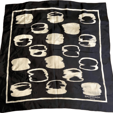 60s/70s Mod French Essential Timelesss Silk Mcm Scarf By Balenciagia X Denise Francelle Paris