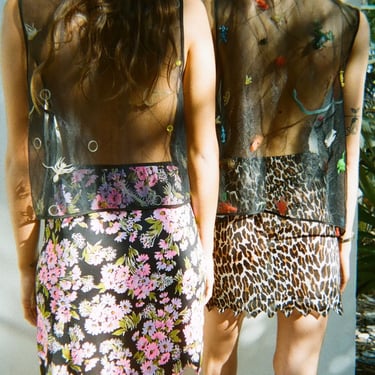1960's Nylon Slip Skirt / Bam Bam Leopard Printed Skirt / Vanity Fair Slip / Half Slip Skirt / Trendy Midi Skirt 