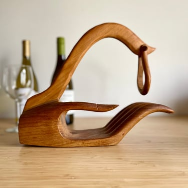 Carved Wood Sculptural Hand Wine Bottle Holder | Bar Gift | Wood Wine Bottle Holder | Hand Sculpture | 