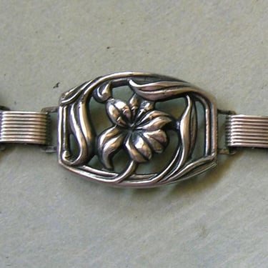 Vintage Sterling Danecraft Flower Bracelet, 1940's Sterling Danecraft Bracelet, Vintage Sterling Bracelet (#4454) 